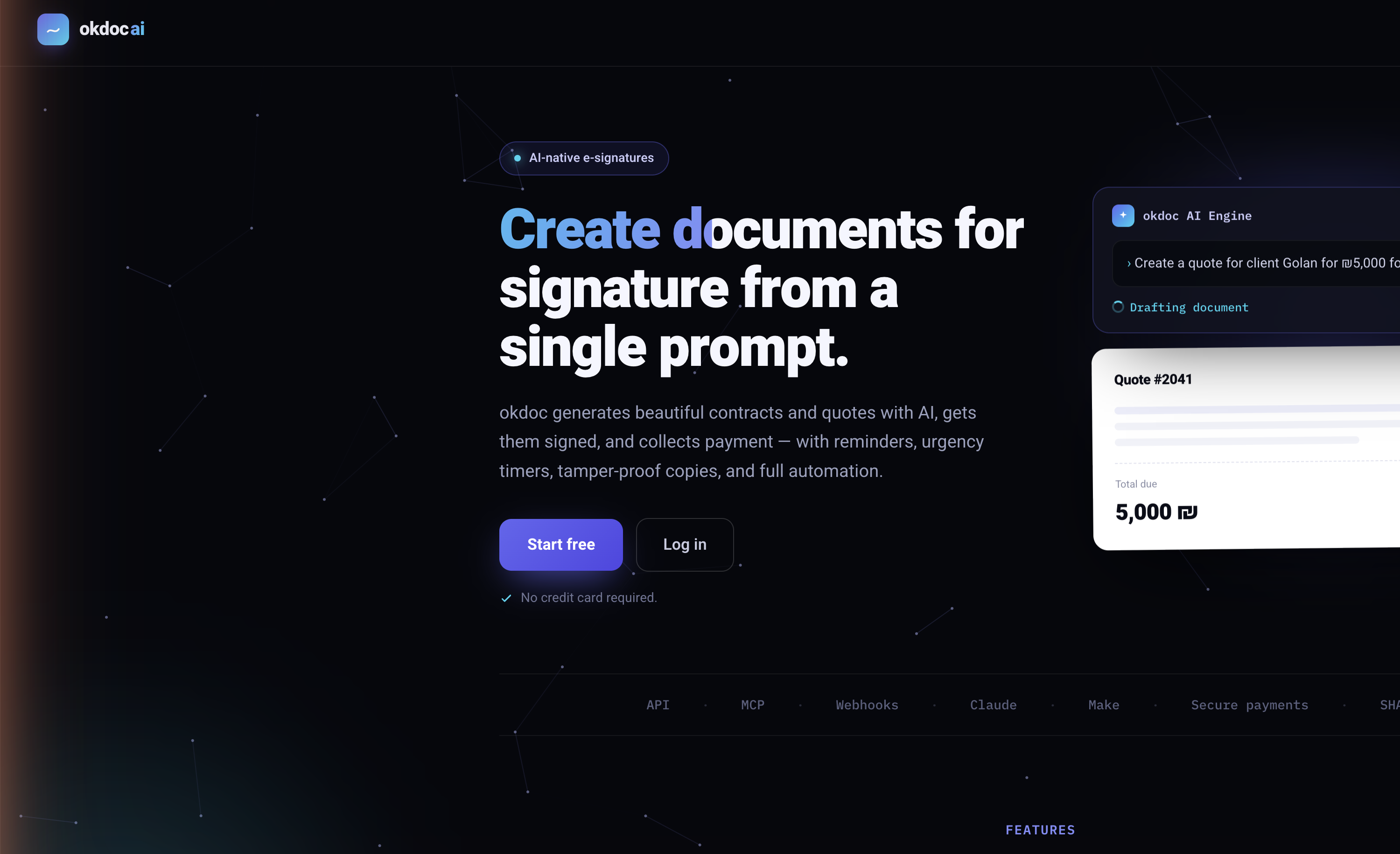 okdoc — create contracts and quotes for signature from a single prompt